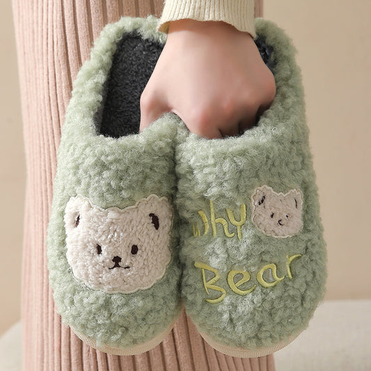 Bear Slippers Winter Warm House Shoes For Women Couple
